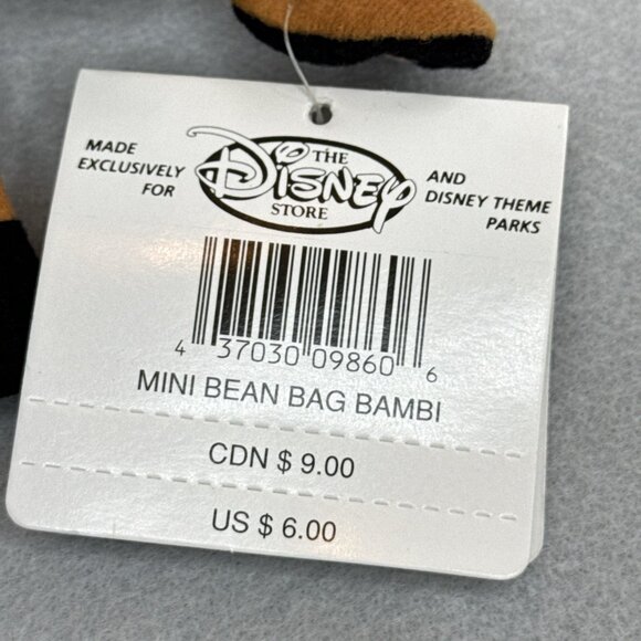 Bambi The Disney Store Bean Bag Plush 6" Stuffed Toy Deer - Picture 5 of 10